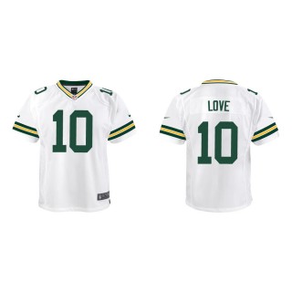 Youth Green Bay Packers Jordan Love #10 White Game Jersey