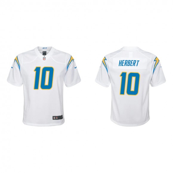 Youth Los Angeles Chargers Justin Herbert #10 White Game Jersey