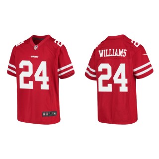 Youth San Francisco 49ers K'Waun Williams #24 Red Game Jersey