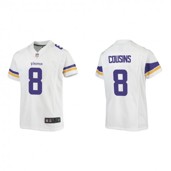 Youth Minnesota Vikings Kirk Cousins #8 White Game Jersey