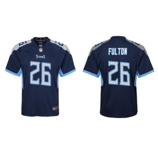 Youth Tennessee Titans Kristian Fulton #26 Navy Game Jersey