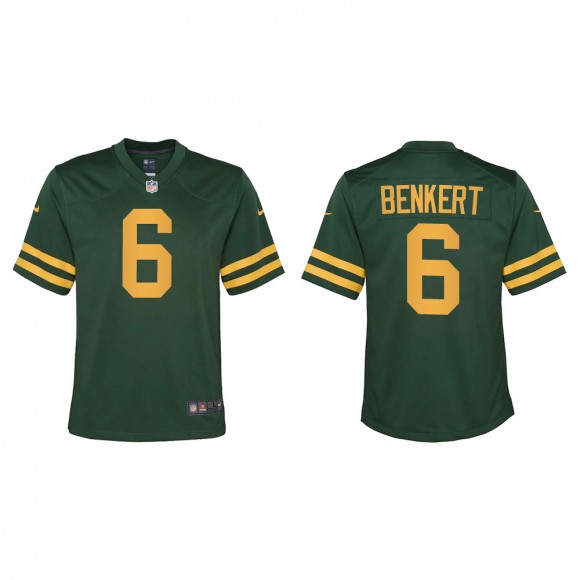 Youth Green Bay Packers Kurt Benkert #6 Green Alternate Game Jersey