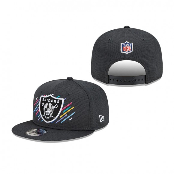 Youth Raiders Charcoal 2021 NFL Crucial Catch 9FIFTY Snapback Adjustable Hat