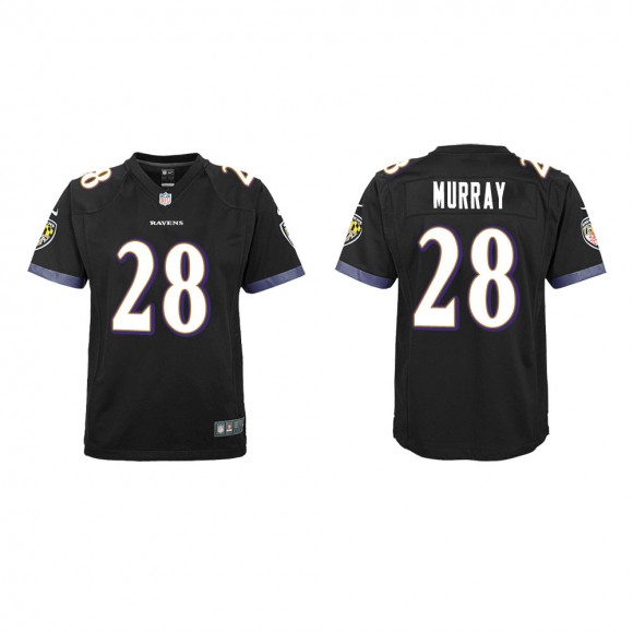 Youth Baltimore Ravens Latavius Murray #28 Black Game Jersey