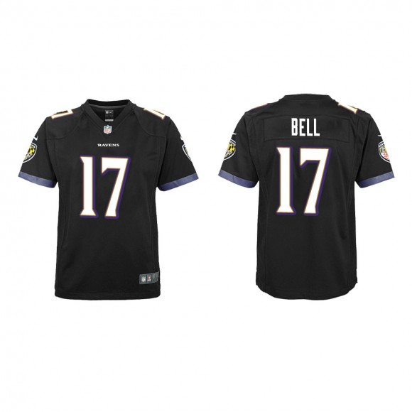 Youth Baltimore Ravens Le'Veon Bell #17 Black Game Jersey