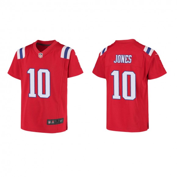 Youth New England Patriots Mac Jones #10 Red Game Jersey