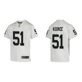 Youth Las Vegas Raiders Malcolm Koonce #51 White Game Jersey