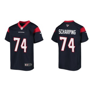 Youth Houston Texans Max Scharping #74 Navy Game Jersey