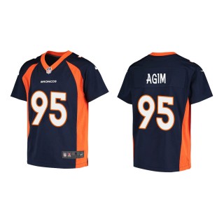 Youth Denver Broncos McTelvin Agim #95 Navy Game Jersey