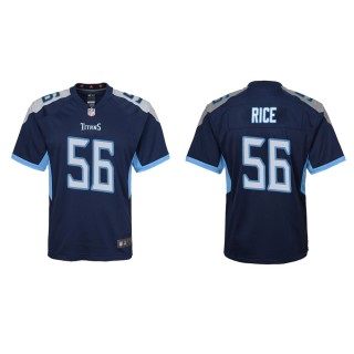 Youth Tennessee Titans Monty Rice #56 Navy Game Jersey