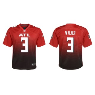 Youth Atlanta Falcons Mykal Walker #3 Red 2nd Alternate Game Jersey