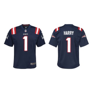 Youth New England Patriots N'Keal Harry #1 Navy Game Jersey