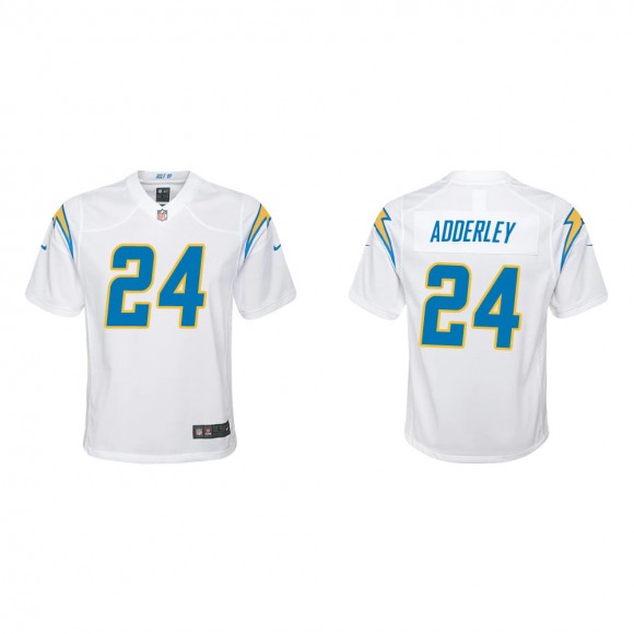 Youth Los Angeles Chargers Nasir Adderley #24 White Game Jersey