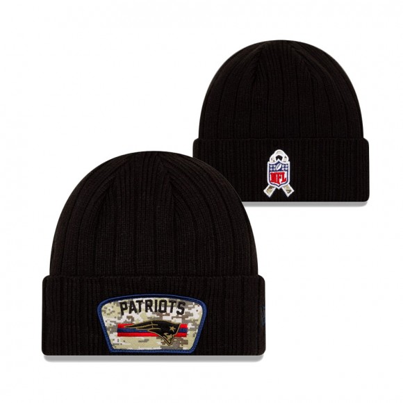 2021 Salute To Service Youth Patriots Black Cuffed Knit Hat