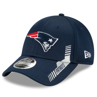 Youth New England Patriots Navy 2021 NFL Sideline Home 9FORTY Adjustable Hat