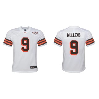 Youth Cleveland Browns Nick Mullens #9 White 1946 Collection Game Jersey