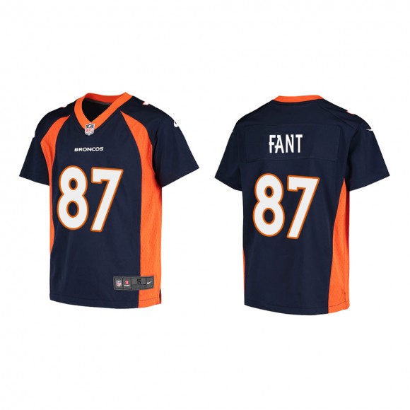 Youth Denver Broncos Noah Fant #87 Navy Game Jersey