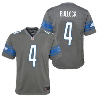 Youth Detroit Lions Randy Bullock Steel Color Rush Game Jersey