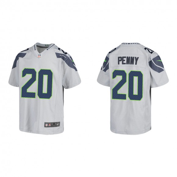 Youth Seattle Seahawks Rashaad Penny #20 Gray Game Jersey