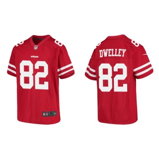 Youth San Francisco 49ers Ross Dwelley #82 Red Game Jersey