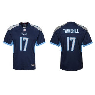 Youth Tennessee Titans Ryan Tannehill #17 Navy Game Jersey