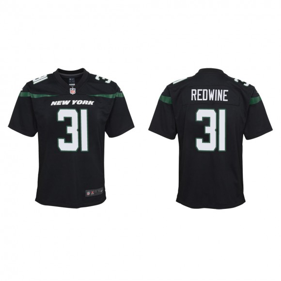 Youth New York Jets Sheldrick Redwine #31 Black Game Jersey