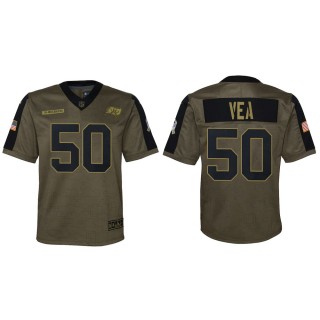 2021 Salute To Service Youth Buccaneers Vita Vea Olive Game Jersey