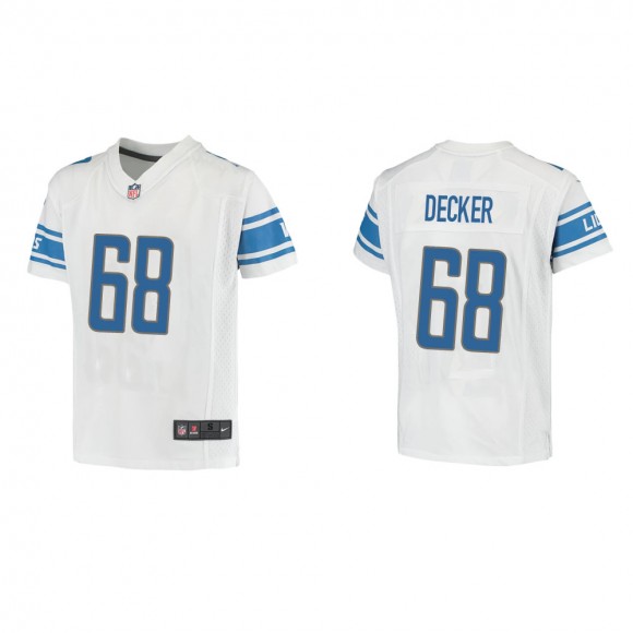 Youth Detroit Lions Taylor Decker #68 White Game Jersey