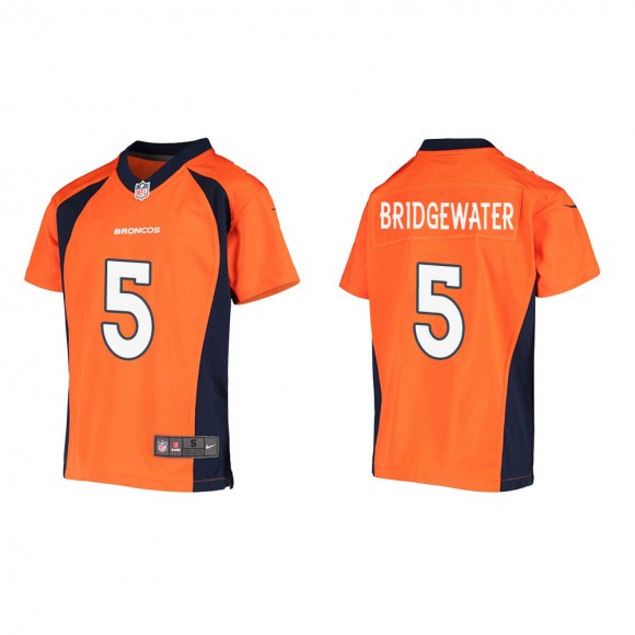 Youth Denver Broncos Teddy Bridgewater #5 Orange Game Jersey