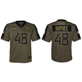 2021 Salute To Service Youth Titans Bud Dupree Olive Game Jersey