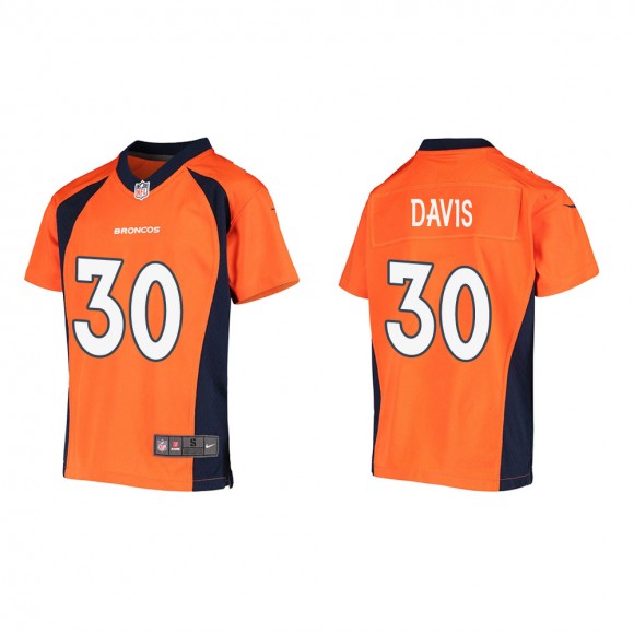 Youth Denver Broncos Terrell Davis #30 Orange Game Jersey