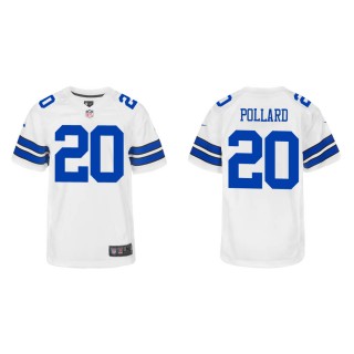 Youth Dallas Cowboys Tony Pollard #20 White Game Jersey