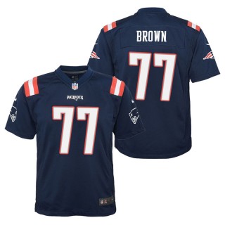 Youth New England Patriots Trent Brown Navy Color Rush Game Jersey