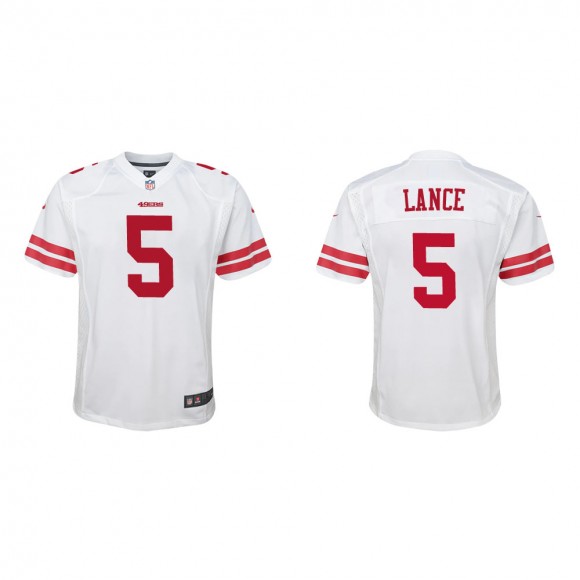 Youth San Francisco 49ers Trey Lance #5 White Game Jersey