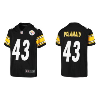 Youth Pittsburgh Steelers Troy Polamalu #43 Black Game Jersey