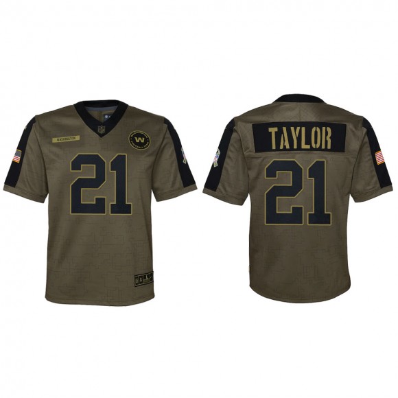 2021 Salute To Service Youth Washington Sean Taylor Olive Game Jersey