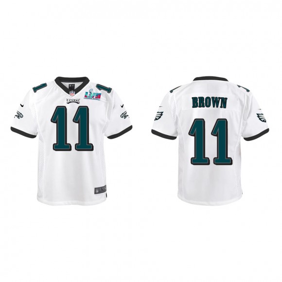 A.J. Brown Youth Philadelphia Eagles Super Bowl LVII White Game Jersey