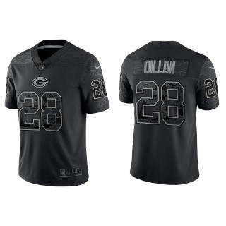 A.J. Dillon Green Bay Packers Black Reflective Limited Jersey
