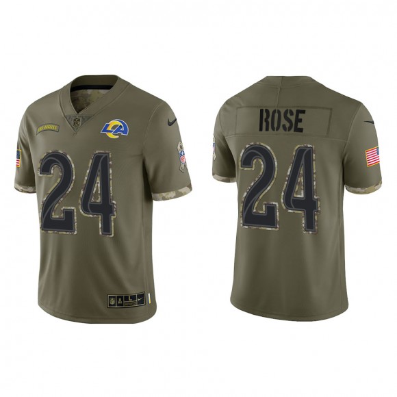 A.J. Rose Los Angeles Rams Olive 2022 Salute To Service Limited Jersey