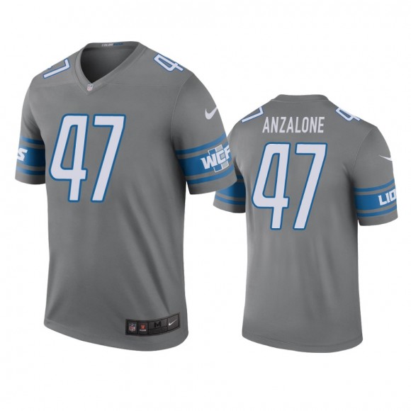 Detroit Lions Alex Anzalone Steel Color Rush Legend Jersey