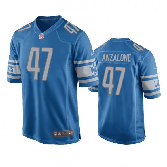 Detroit Lions Alex Anzalone Blue Game Jersey