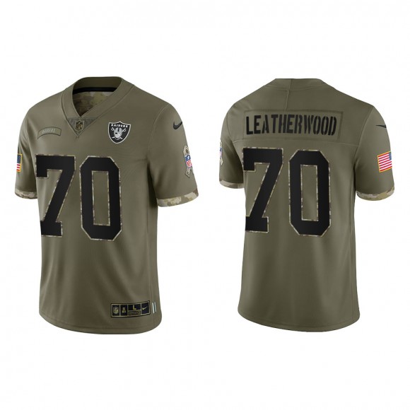 Alex Leatherwood Las Vegas Raiders Olive 2022 Salute To Service Limited Jersey