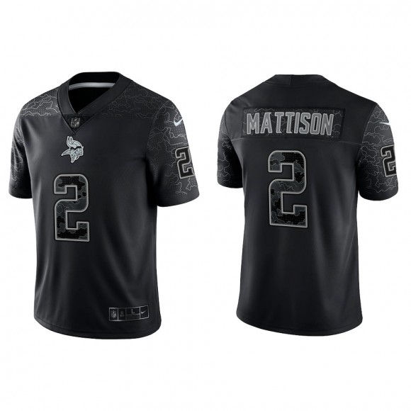 Alexander Mattison Minnesota Vikings Black Reflective Limited Jersey