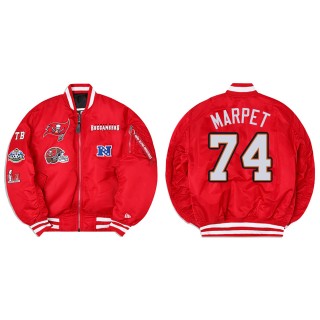 Ali Marpet Alpha Industries X Tampa Bay Buccaneers MA-1 Bomber Red Jacket