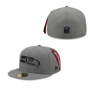 Alpha Industries X Seattle Seahawks Gray 59FIFTY Fitted Hat
