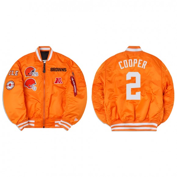 Amari Cooper Alpha Industries X Cleveland Browns MA-1 Bomber Orange Jacket