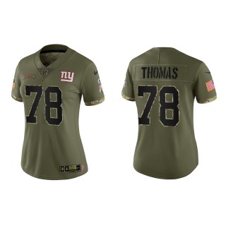 Andrew Thomas Women's New York Giants Olive 2022 Salute To Service Limited Jersey