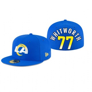 Los Angeles Rams Andrew Whitworth Royal Omaha 59FIFTY Fitted Hat
