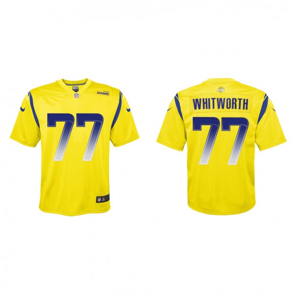 Andrew Whitworth Youth Los Angeles Rams Gold Inverted Game Jersey
