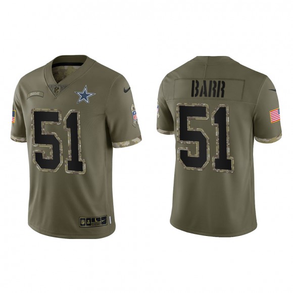 Anthony Barr Dallas Cowboys Olive 2022 Salute To Service Limited Jersey